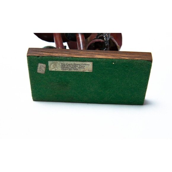 Vtg 1970’s Bronze Sculpture Tug Of War Children Signed Artist EVANS Handmade - Picture 4 of 5